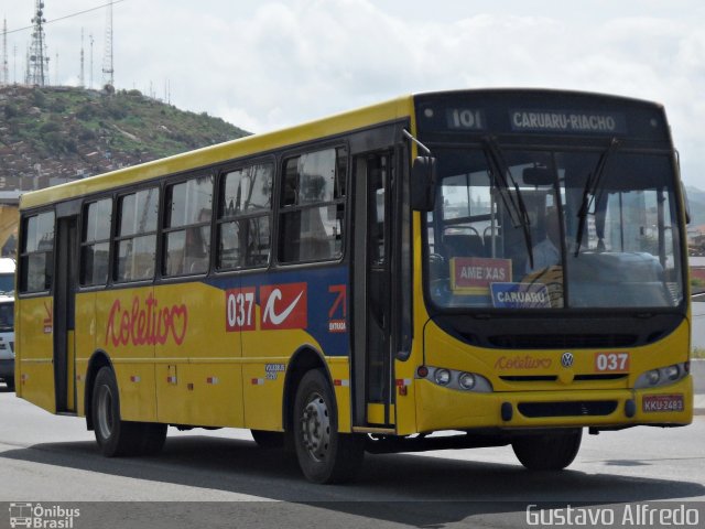 Coletivo Transportes 037 na cidade de Caruaru, Pernambuco, Brasil, por Gustavo Alfredo. ID da foto: 2226815.