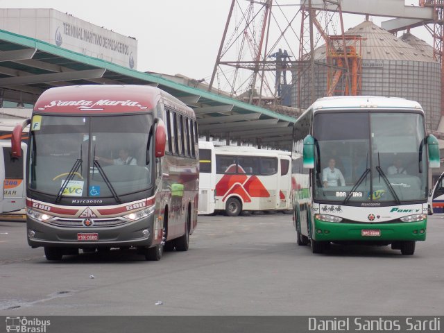 Santa Maria Fretamento e Turismo 680 na cidade de Santos, São Paulo, Brasil, por Daniel Santos Sardi. ID da foto: 1597348.