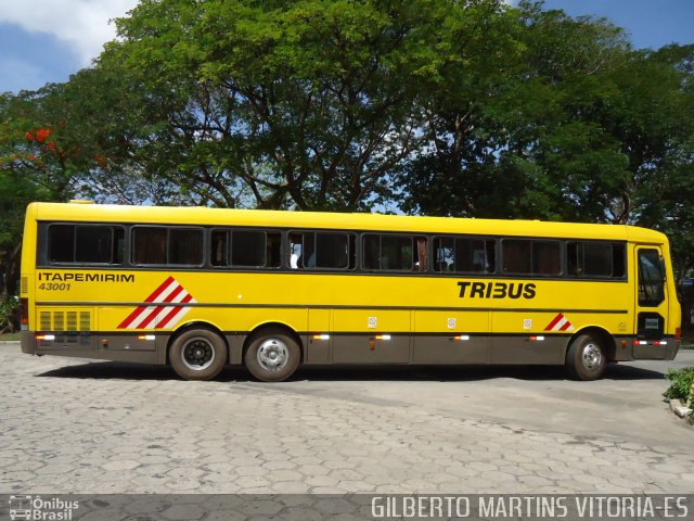 Viação Itapemirim 43001 na cidade de Vitória, Espírito Santo, Brasil, por Gilberto Martins. ID da foto: 1598277.