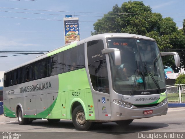 Transbrasiliana Transportes e Turismo 51227 na cidade de Goiânia, Goiás, Brasil, por Douglas Andrez. Número da foto: #1600456.