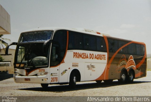Auto Viação Princesa do Agreste 2078 na cidade de Caruaru, Pernambuco, Brasil, por Alessandro de Bem Barros. Número da foto: #1599986.
