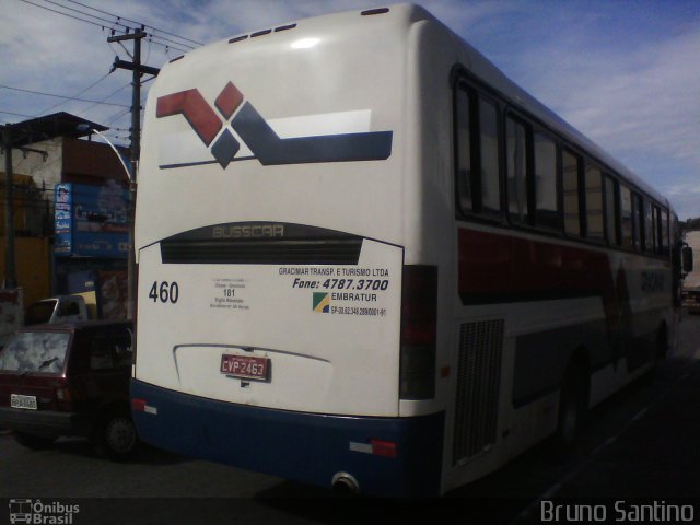 Gracimar Transporte e Turismo 460 na cidade de Taboão da Serra, São Paulo, Brasil, por Bruno Santino. ID da foto: 1600550.