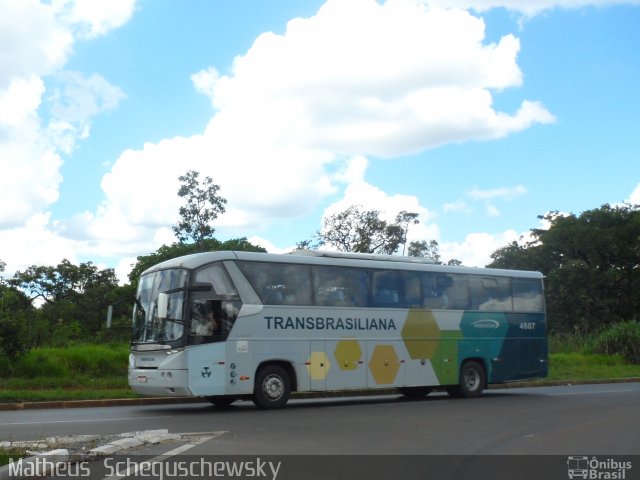 Transbrasiliana Transportes e Turismo 4607 na cidade de Brasília, Distrito Federal, Brasil, por Matheus  Scheguschewsky. Número da foto: #1603256.