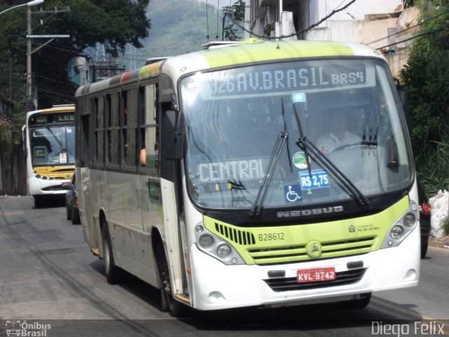 Viação Ideal B28612 na cidade de Rio de Janeiro, Rio de Janeiro, Brasil, por Diego Félix de Araujo. ID da foto: 1606937.