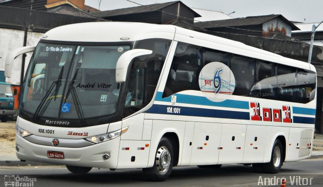 Auto Viação 1001 108.1001 na cidade de Rio de Janeiro, Rio de Janeiro, Brasil, por André Vitor  Silva dos Santos. Número da foto: #1608098.