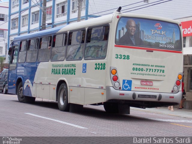 Viação Piracicabana Praia Grande 3328 na cidade de Praia Grande, São Paulo, Brasil, por Daniel Santos Sardi. Número da foto: #1608215.