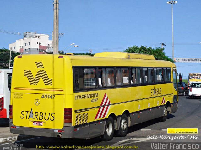 Viação Itapemirim 40147 na cidade de Belo Horizonte, Minas Gerais, Brasil, por Valter Francisco. ID da foto: 1608791.