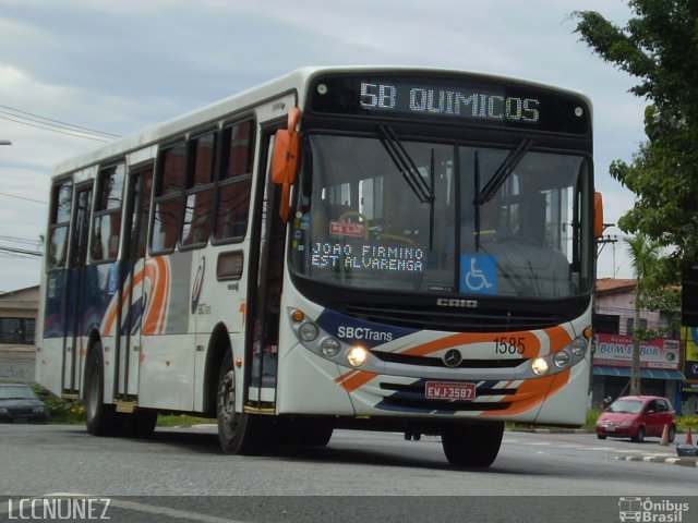 SBC Trans 1585 na cidade de São Bernardo do Campo, São Paulo, Brasil, por Luis Nunez. Número da foto: #1613467.