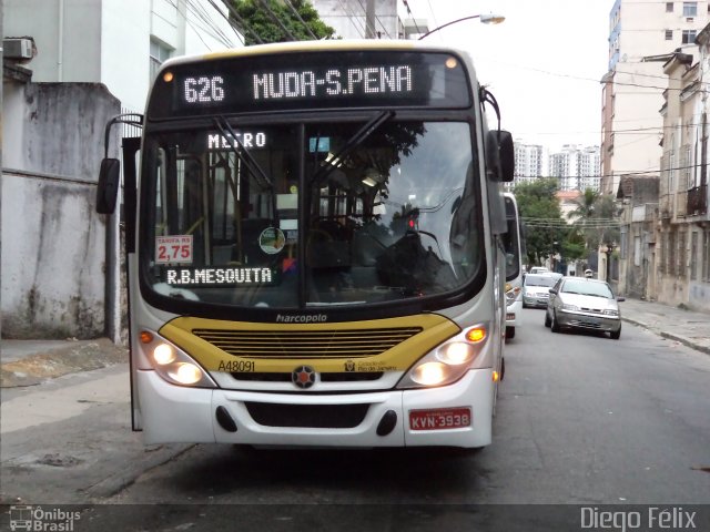 Auto Viação Alpha A48091 na cidade de Rio de Janeiro, Rio de Janeiro, Brasil, por Diego Félix de Araujo. Número da foto: #1616302.