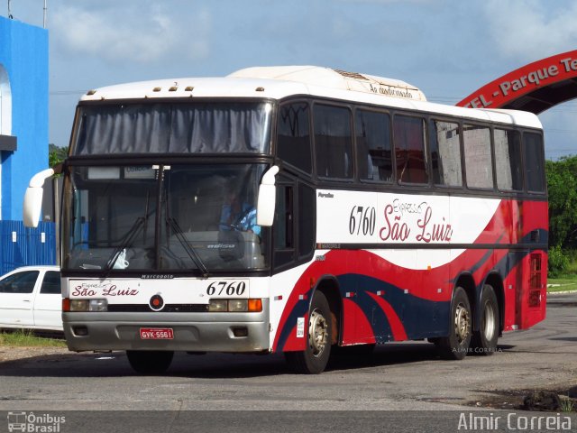 Expresso São Luiz 6760 na cidade de Recife, Pernambuco, Brasil, por Almir Correia. Número da foto: #1617433.