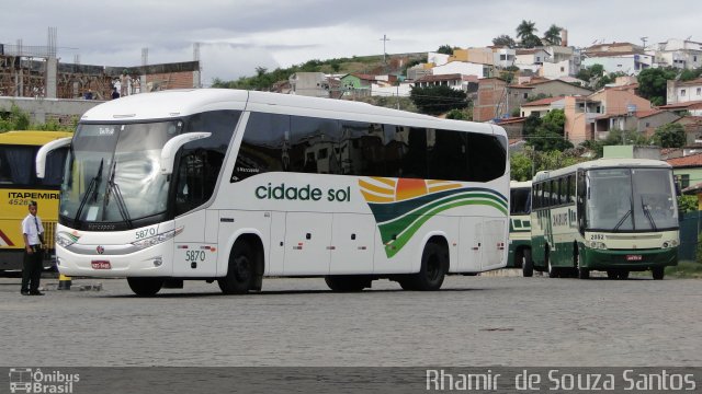 Viação Cidade Sol 5870 na cidade de Jequié, Bahia, Brasil, por Rhamir  de Souza Santos. Número da foto: #1620921.