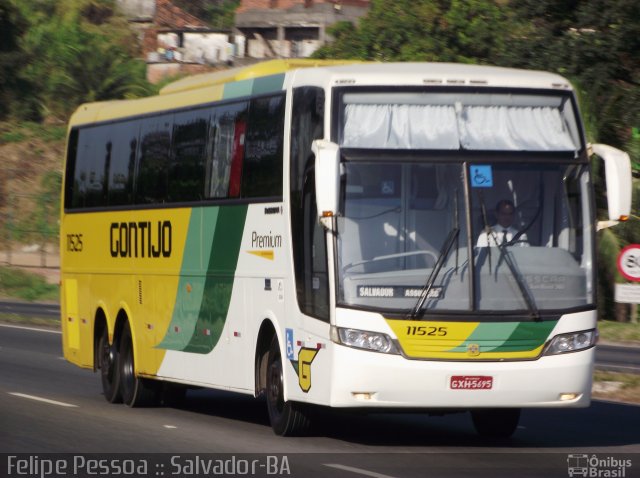 Empresa Gontijo de Transportes 11525 na cidade de Salvador, Bahia, Brasil, por Felipe Pessoa de Albuquerque. ID da foto: 1627141.