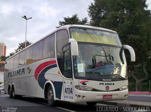 Pluma Conforto e Turismo 4114 na cidade de Sorocaba, São Paulo, Brasil, por EDUARDO - SOROCABUS. Número da foto: #1629775.