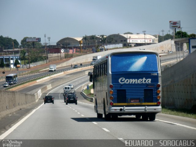 Viação Cometa 7406 na cidade de Campinas, São Paulo, Brasil, por EDUARDO - SOROCABUS. ID da foto: 1630623.