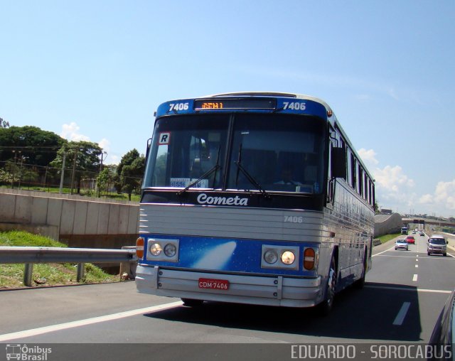 Viação Cometa 7406 na cidade de Campinas, São Paulo, Brasil, por EDUARDO - SOROCABUS. ID da foto: 1630624.