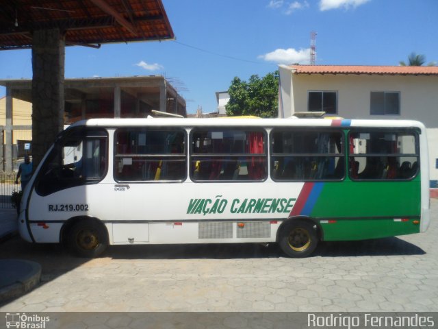 Viação Carmense RJ 219.002 na cidade de Carmo, Rio de Janeiro, Brasil, por Rodrigo Fernades. Número da foto: #1635452.