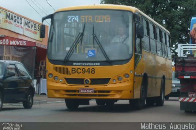 Transporte Coletivo Glória BC948 na cidade de Curitiba, Paraná, Brasil, por Matheus  Augusto. Número da foto: #1637934.