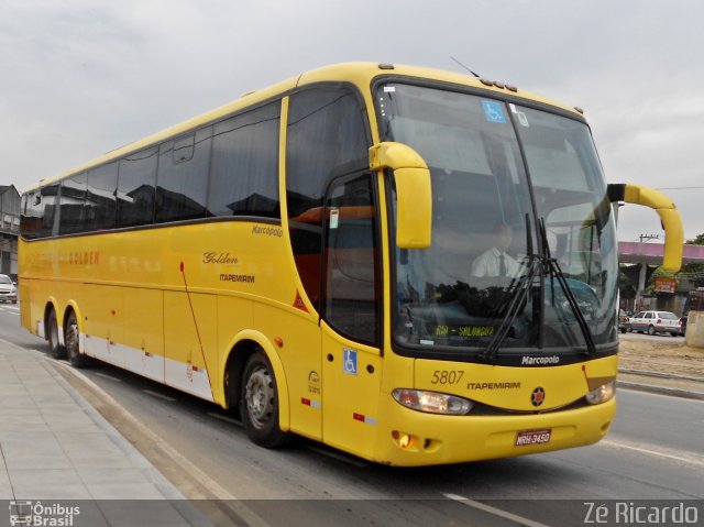 Viação Itapemirim 5807 na cidade de Rio de Janeiro, Rio de Janeiro, Brasil, por Zé Ricardo Reis. Número da foto: #1587613.