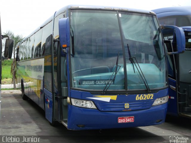 Expresso Araguari 66202 na cidade de Caldas Novas, Goiás, Brasil, por Clébio Júnior. ID da foto: 1587908.