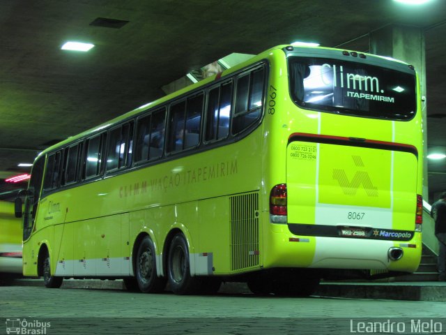 Viação Itapemirim 8067 na cidade de Belo Horizonte, Minas Gerais, Brasil, por Leandro Melo. ID da foto: 1588322.