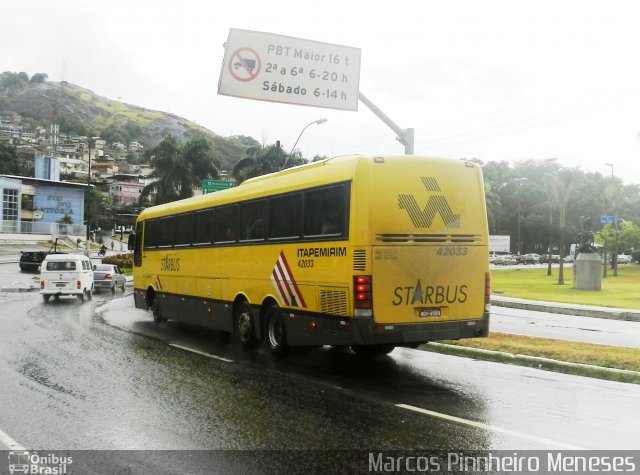 Viação Itapemirim 42033 na cidade de Vitória, Espírito Santo, Brasil, por Marcos Pinnheiro Meneses. ID da foto: 1591711.