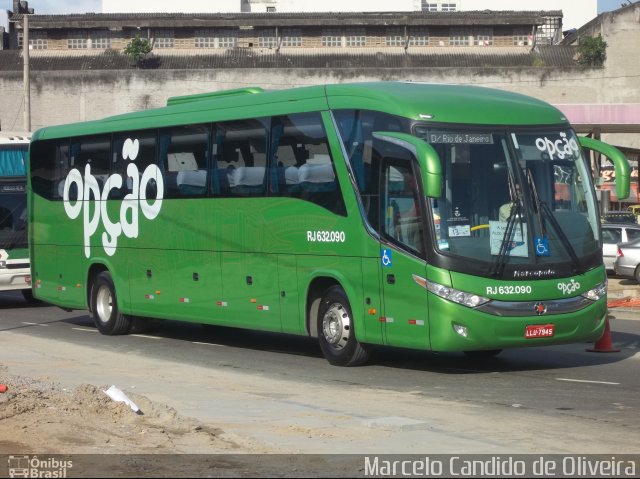 Opção Fretamento e Turismo RJ 632.090 na cidade de Rio de Janeiro, Rio de Janeiro, Brasil, por Marcelo Candido de Oliveira. Número da foto: #1595503.