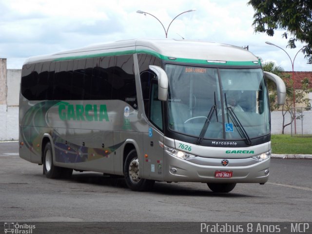 Viação Garcia 7626 na cidade de Ourinhos, São Paulo, Brasil, por Cristiano Soares da Silva. ID da foto: 1640004.