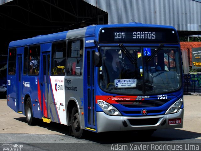 Viação Piracicabana 7301 na cidade de Praia Grande, São Paulo, Brasil, por Adam Xavier Rodrigues Lima. Número da foto: #1659394.
