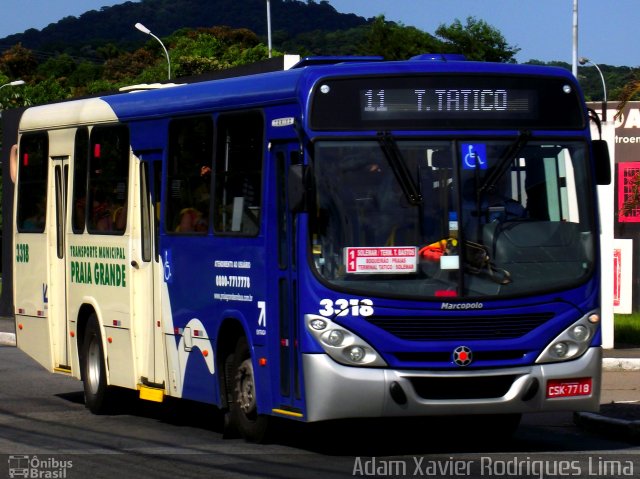 Viação Piracicabana Praia Grande 3318 na cidade de Praia Grande, São Paulo, Brasil, por Adam Xavier Rodrigues Lima. Número da foto: #1659369.