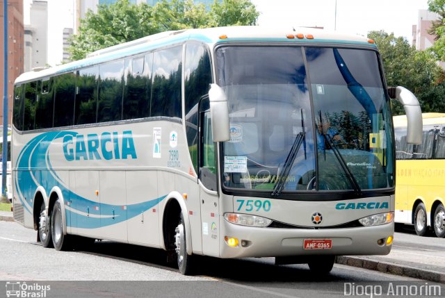 Viação Garcia 7590 na cidade de Curitiba, Paraná, Brasil, por Diogo Amorim. ID da foto: 1661552.