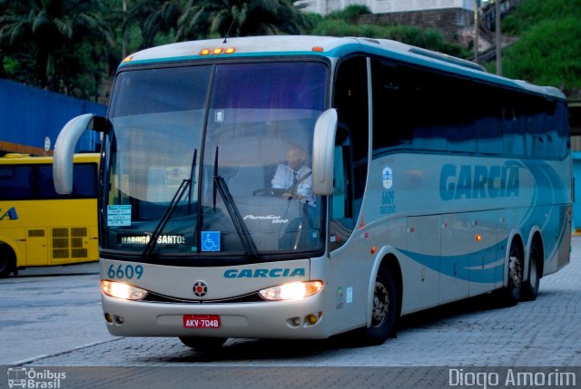 Viação Garcia 6609 na cidade de Santos, São Paulo, Brasil, por Diogo Amorim. Número da foto: #1661533.
