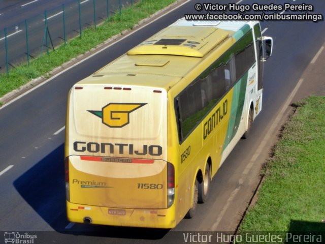 Empresa Gontijo de Transportes 11580 na cidade de Maringá, Paraná, Brasil, por Victor Hugo Guedes Pereira. ID da foto: 1661579.