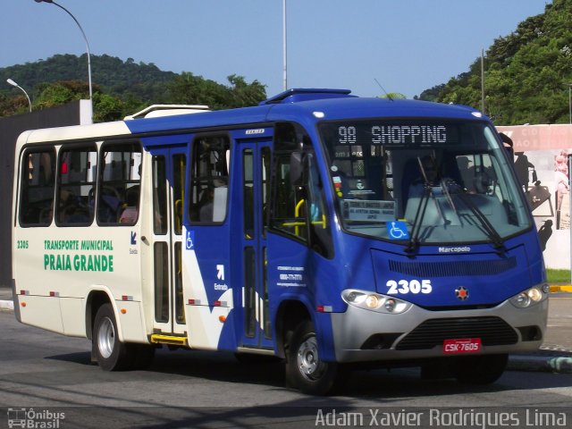 Viação Piracicabana Praia Grande 2305 na cidade de Praia Grande, São Paulo, Brasil, por Adam Xavier Rodrigues Lima. Número da foto: #1662312.