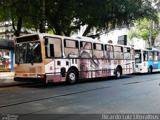 Viação Piracicabana Santos 5305 na cidade de Santos, São Paulo, Brasil, por Ricardo Luiz. ID da foto: 1665831.