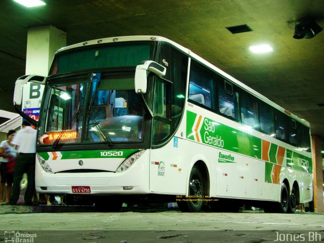 Cia. São Geraldo de Viação 10520 na cidade de Belo Horizonte, Minas Gerais, Brasil, por Jones Bh. ID da foto: 1667109.