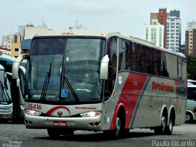 Viação Ouro Branco 15416 na cidade de Londrina, Paraná, Brasil, por Paulo Ricardo. ID da foto: 1673543.