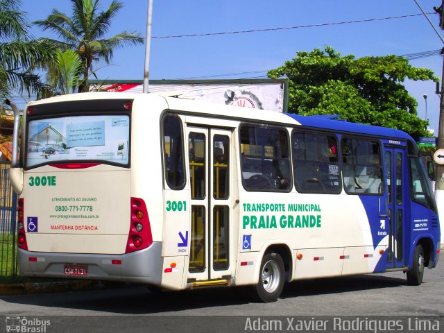 Viação Piracicabana Praia Grande 3001E na cidade de Praia Grande, São Paulo, Brasil, por Adam Xavier Rodrigues Lima. Número da foto: #1673920.