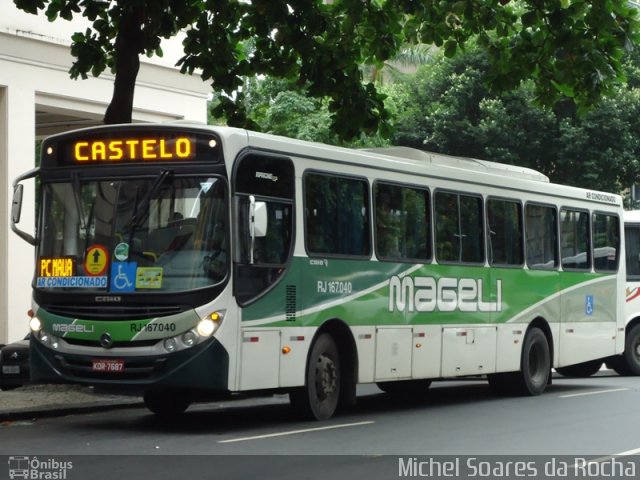 Transportes Mageli RJ 167.040 na cidade de Rio de Janeiro, Rio de Janeiro, Brasil, por Michel Soares da Rocha. Número da foto: #1676211.