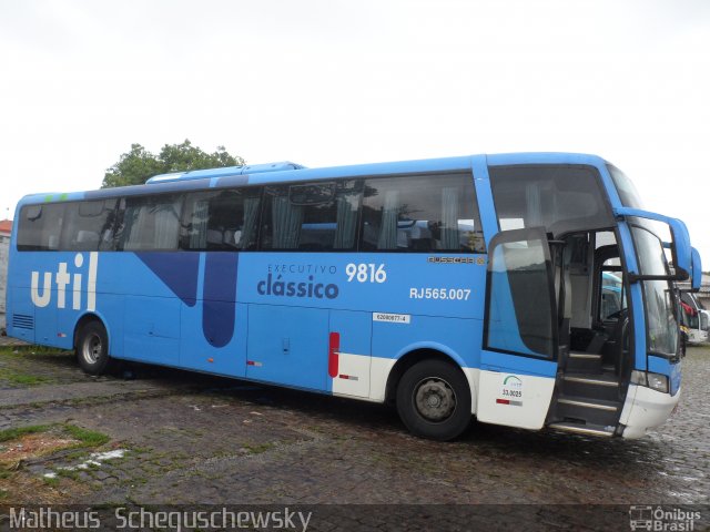 UTIL - União Transporte Interestadual de Luxo 9816 na cidade de São Vicente, São Paulo, Brasil, por Matheus  Scheguschewsky. Número da foto: #1677975.