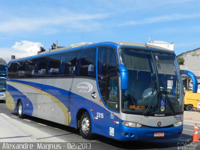 Expresso do Sul 2315 na cidade de Rio de Janeiro, Rio de Janeiro, Brasil, por Alexandre  Magnus. Número da foto: #1641037.