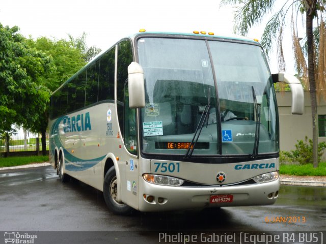 Viação Garcia 7501 na cidade de Bauru, São Paulo, Brasil, por Phelipe Gabriel Campos de Souza. Número da foto: #1678714.