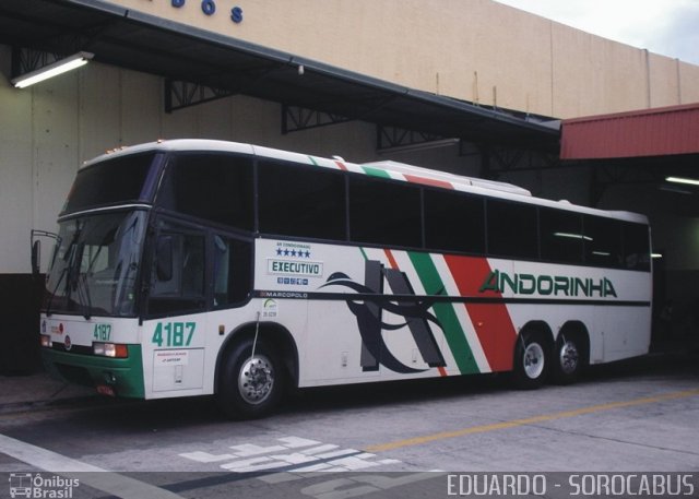 Empresa de Transportes Andorinha 4187 na cidade de Sorocaba, São Paulo, Brasil, por EDUARDO - SOROCABUS. ID da foto: 1679738.