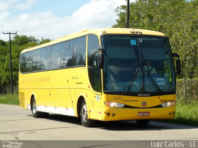 Viação Itapemirim 5403 na cidade de Recife, Pernambuco, Brasil, por Luiz Carlos de Santana. ID da foto: 1685544.