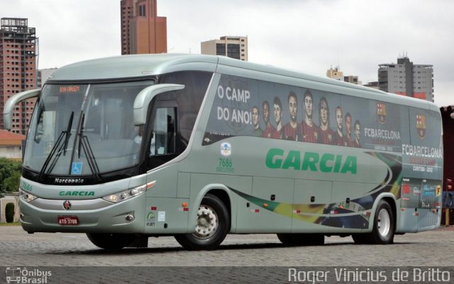 Viação Garcia 7686 na cidade de Londrina, Paraná, Brasil, por Roger Vinicius de Britto. Número da foto: #1687503.