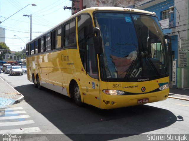 Viação Itapemirim 8081 na cidade de Aparecida, São Paulo, Brasil, por Sidnei Machado Strujak. ID da foto: 1688217.