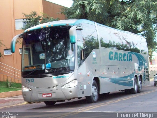 Viação Garcia 7512 na cidade de Apucarana, Paraná, Brasil, por Emanoel Diego.. ID da foto: 1695572.