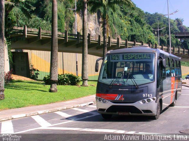 Viação Piracicabana 9743 na cidade de Santos, São Paulo, Brasil, por Adam Xavier Rodrigues Lima. Número da foto: #1700234.