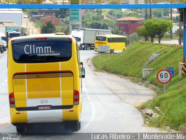 Viação Itapemirim 8701 na cidade de João Monlevade, Minas Gerais, Brasil, por Lucas Ribeiro de Souza Ferreira. Número da foto: #1700833.