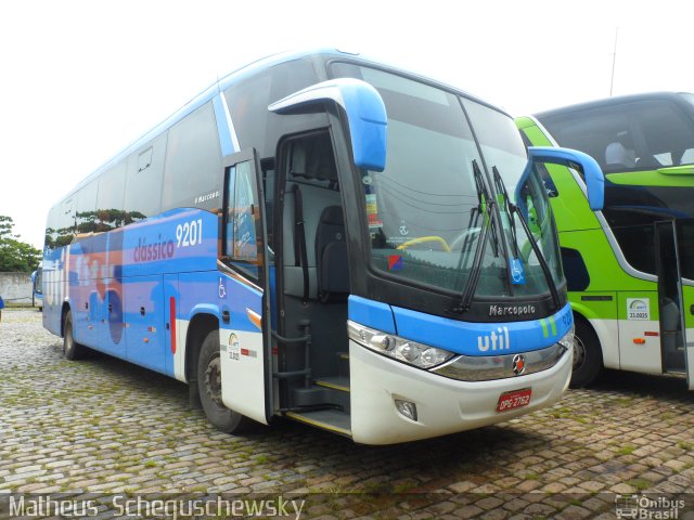 UTIL - União Transporte Interestadual de Luxo 9201 na cidade de São Vicente, São Paulo, Brasil, por Matheus  Scheguschewsky. Número da foto: #1702836.
