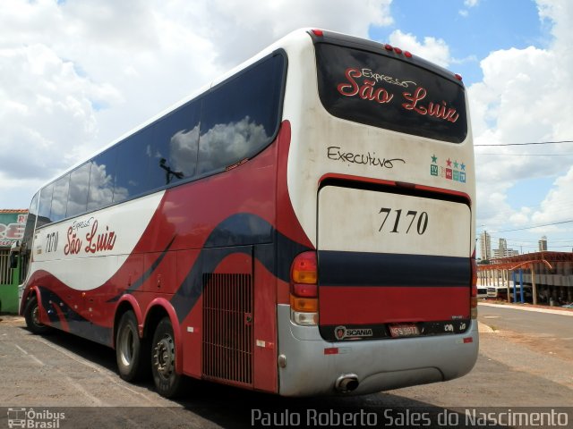 Expresso São Luiz 7170 na cidade de Rio Verde, Goiás, Brasil, por Paulo Roberto Sales do Nascimento. Número da foto: #1648828.